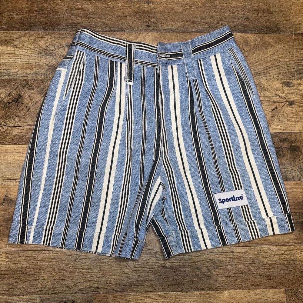 Vintage Sportino Women's Blue Plaid High Waisted Shorts